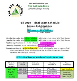 Pic of final exam schedule